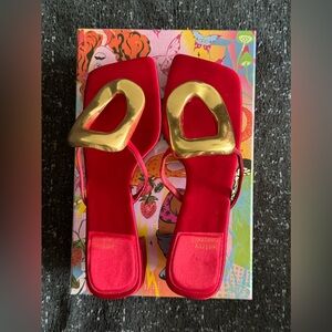 Jeffrey CampbellLinq-Mh Sandal in Red & Gold